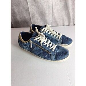 ALDO Denim Zipper Lace Up Casual Sneakers Blue Denim Men's Sz 9 Women's Size 10